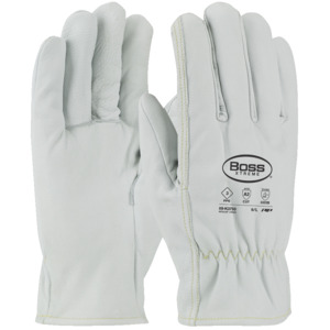 Maximum Safety 09-K3750/L Glove, Drivers, Leather, Boss Xtreme ARC Rated, Natural, Small