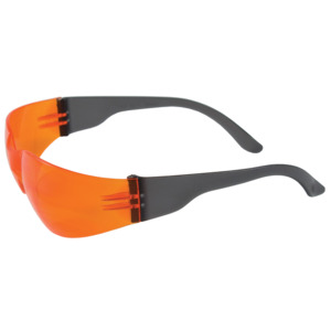 Bouton Optical 250-01-0004 Zenon Z12 Rimless Safety Glasses, BK/Orange Lens, Anti-Scratch