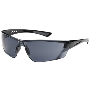 Bouton Optical 250-32-0521 Recon Safety Glasses, Rimless, Gloss BK/GY Lens, Anti-Scratch, FogLess 3Sixty