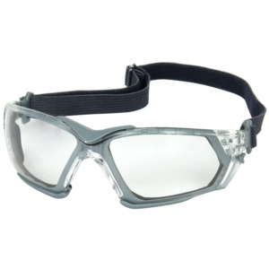 Bouton Optical 250-54-0520 Fortify Safety Glasses, Rimless, GY/CL Lens, Foam, Anti-Scratch, FogLess 3Sixty