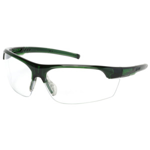 Bouton Optical 250-58-0520 Xtricate-C Safety Glasses, Semi-Rimless, GN/CL Lens, FogLess 3Sixty