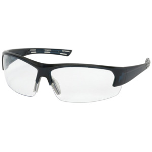 Bouton Optical 250-59-0520 Xtricate Safety Glasses, Semi-Rimless, DK BL/CL Lens, FogLess 3Sixty