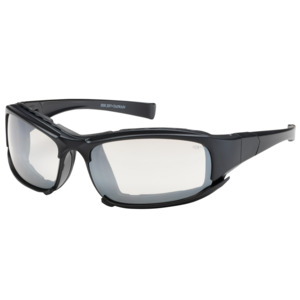 Bouton Optical 250-CE-10092 Cefiro Safety Glasses, Full Frm, BK, Rubber Foam, I/O Lens, Anti-Scratch/Fog