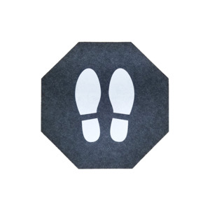 M+A Matting 4464 Stick-and-Stand Floor Mats with Shoe Prints, 17" x 17", 6/Case