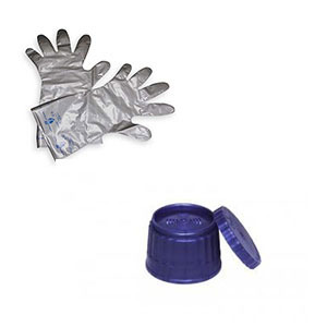 Alconox 2533 3 Vent Caps + 3 Silver Gloves, Acid PV/EVOH Resistant