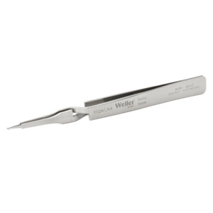 Weller-Erem 102ACAx Tweezers, SMD, 45 deg Angle, Pointed Tips, Flat, Reverse Action