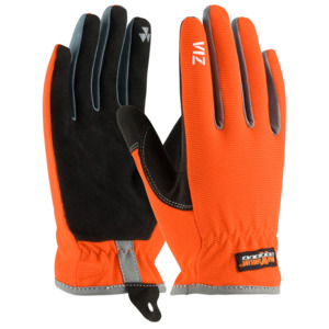 Maximum Safety 120-4600/S Glove, Viz Workman, Syn. Leather Palm, PVC Grip, Hi-Vis Orange, Small