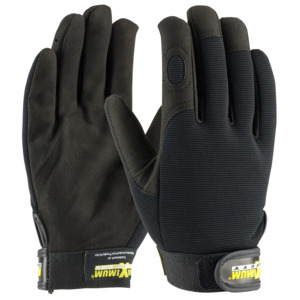 Maximum Safety 120-MX2805/XXL Glove, Professional Mechanic, Syn. Leather Palm, Black, 2XL