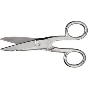 Wiss 175-E5 Scissors, Electrician's, 5.25" L, Steel, Sharp Tip, 19-23 gauge, W/Strip Notch