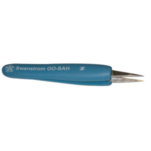 Swanstrom OO-SAH Tweezers, Swanstrom Strong Tips Non-Serrated ESD Foam 4.75", Strong, Thick, Smooth, 4.75"