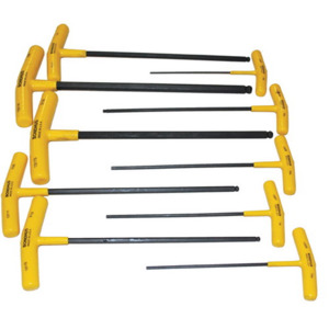 Bondhus 13138 Ballpoint Hex Key Set, 3/32 in.-3/8 in., T-Handle, 10 Pc