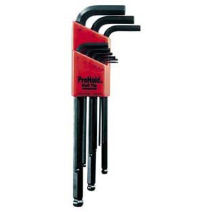 Bondhus 74999 Balldriver Set, Prohold, L-Wrench, 1.5mm-10mm, 9 Pc