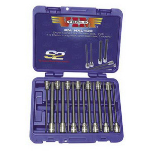 VIM Tools HXL100-03 Socket Set Long Blade Hex Bit Fractional 14 Pc