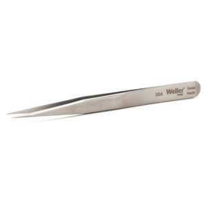 Weller-Erem 3SA Tweezers, Anti-Mag., Fine, Straight, Stainless Steel, 4.724"