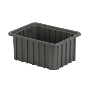 Lewis Bins DC1050 DividerTote Box, Grey, OD 10.8 x 8.3 x 5"