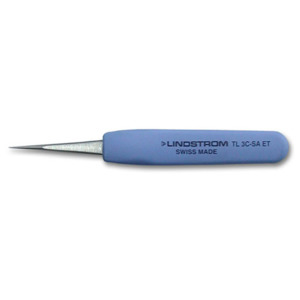 Lindstrom 3C-SA-ET Tweezers, ESD Safe, Straight, Very Sharp Tip, 4.33" L, Stainless Steel