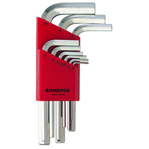 Bondhus 16299 L-Wrench Hex Key Set Plated 1.5mm-10mm 9 Pc