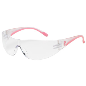 Bouton Optical 250-10-0920 Eva Safety Glasses, Rimless, CL-PK/CL Lens, Anti-Scratch/Fog