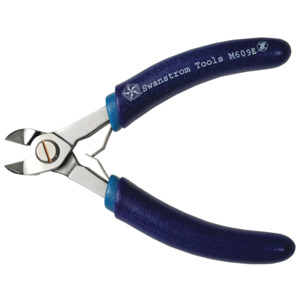 Swanstrom M609E Mecical Device ESD-Safe Ergonomic Medium Short Nose Diagonal Cutter, Semi-Flush, 5.9" Long