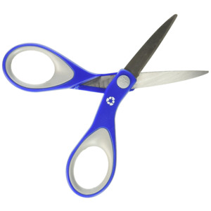 Westcott 15552-030 6" KleenEarth Soft Handle Straight Scissors, Blue/Gray