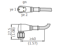 E+H FTL3x M12 Socket Cable with LED Indicator