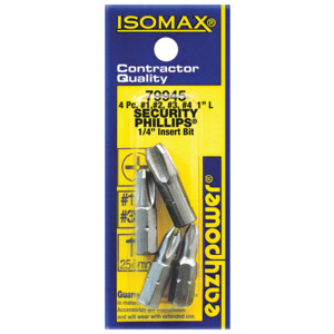 Eazypower 79945 Security Phillips Set, 4 pc., #1, #2, #3, #4