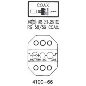 Sargent Tools 4100-66 RG-58/59/62 Coax Die Set, .042, .068, .213, .255"