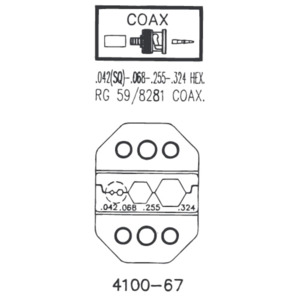 Sargent Tools 4100-67 RG-59/8281 Coax Die Set, .042, .068, .255, .324"