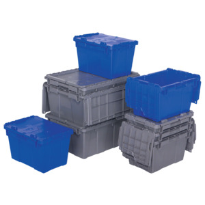 Lewis Bins FP243 Attached Lid Container, Grey, 26.9" x 16.9" x 12.1"