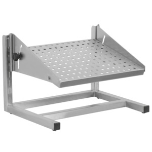 BenchPro FSATSP15 Footrest, Adjustable, Stand Alone, Angle Tilt, Stainless Steel, Perforated, 12 x 15in