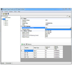 Keysight N7607EMBC/R-Y5B-001-A/R-Y6B-001-L DFS Radar Profile Signal Creation, Offline Playback, PathWave Signal Gen Series