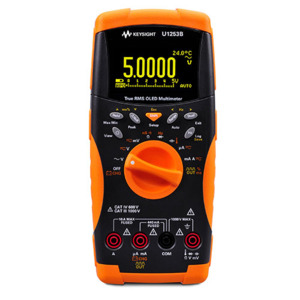 Keysight U1253B Handheld Digital Multimeter, True RMS DMM, 50000 Count, with OLED Display