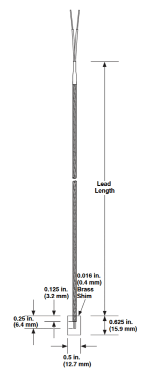 Watlow Brass Shim Style Thermocouple